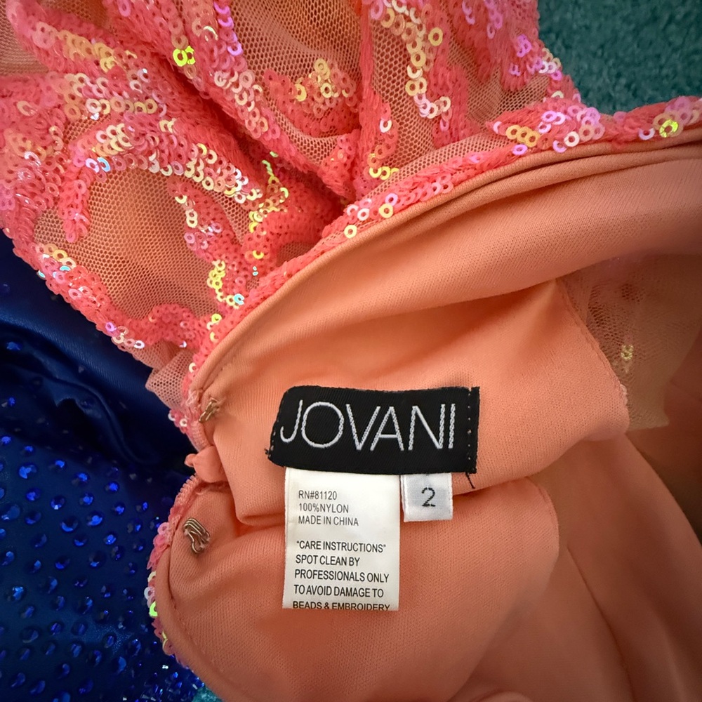 Jovani Neon Pink Mini Dress - Picture 4 of 4